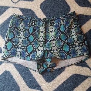 snake print shorts